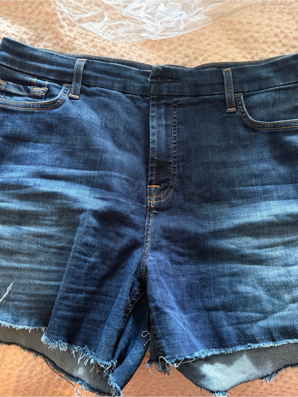 Dark Blue Denim Cutoff Shorts